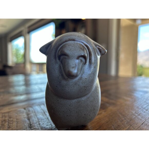 Vintage Pottery Stoneware Sheep Figurine Decorative Collectible - Picture 4 of 9
